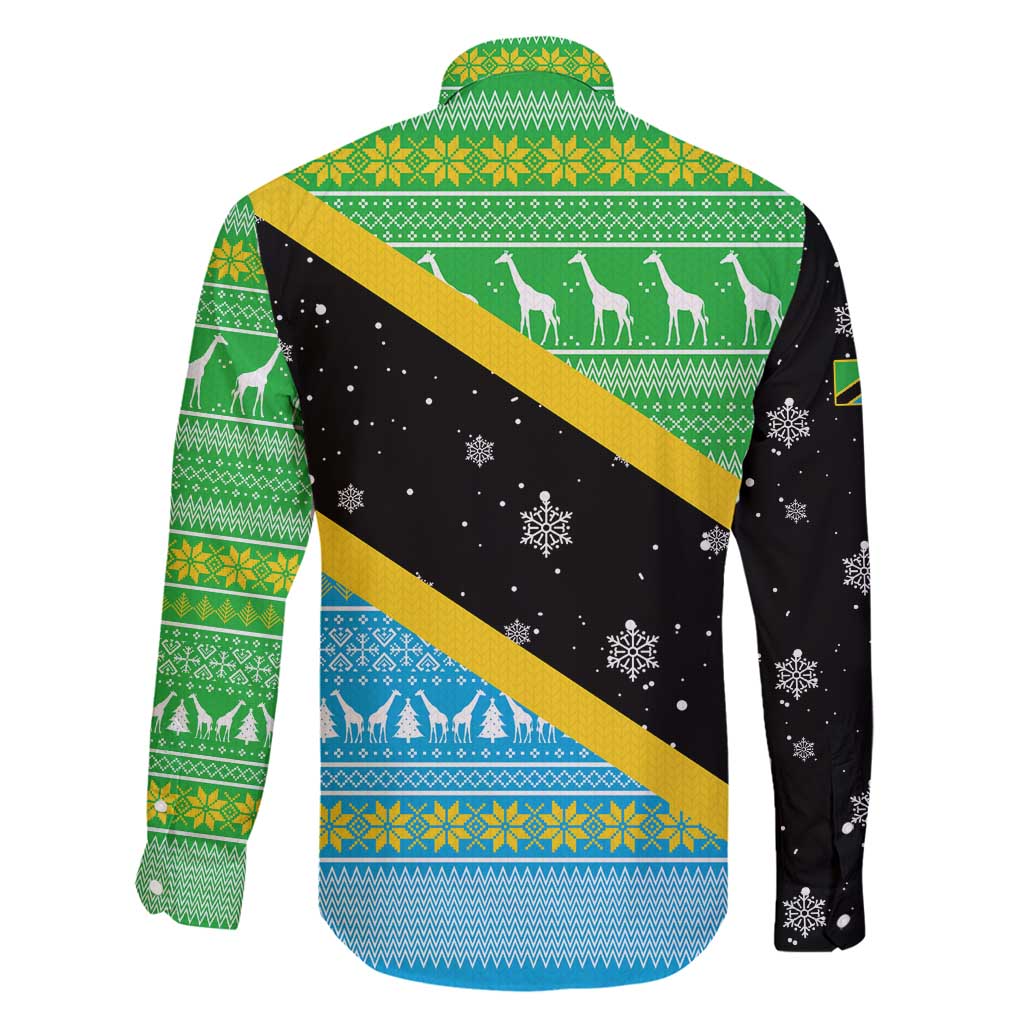 Tanzania Christmas Family Matching Puletasi and Hawaiian Shirt with Giraffe Christmas Tree Snowflakes and Flag - Wonder Print Shop