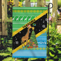 Tanzania Christmas Garden Flag with Giraffe Christmas Tree Snowflakes and Flag - Wonder Print Shop