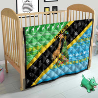 Tanzania Christmas Quilt with Giraffe Christmas Tree Snowflakes and Flag - Wonder Print Shop