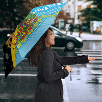 Tanzania Christmas Umbrella with Giraffe Christmas Tree Snowflakes and Flag - Wonder Print Shop