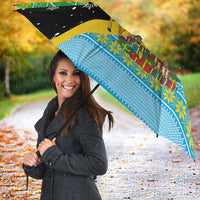 Tanzania Christmas Umbrella with Giraffe Christmas Tree Snowflakes and Flag - Wonder Print Shop