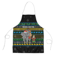 Tanzania Christmas Apron with Santa Riding Elephant Snowflakes and Colorful African - Wonder Print Shop
