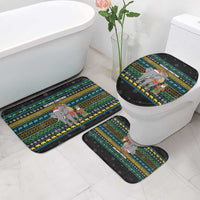 Tanzania Christmas Bathroom Set with Santa Riding Elephant Snowflakes and Colorful African - Wonder Print Shop