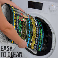 Tanzania Christmas Bathroom Set with Santa Riding Elephant Snowflakes and Colorful African - Wonder Print Shop