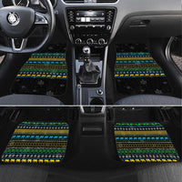 Tanzania Christmas Car Mats with Santa Riding Elephant Snowflakes and Colorful African - Wonder Print Shop