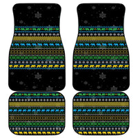 Tanzania Christmas Car Mats with Santa Riding Elephant Snowflakes and Colorful African - Wonder Print Shop