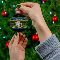 Tanzania Christmas Ceramic Ornament with Santa Riding Elephant Snowflakes and Colorful African - Wonder Print Shop