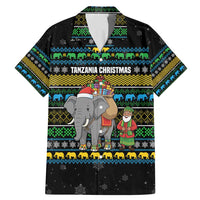 Tanzania Christmas Family Matching Mermaid Dress and Hawaiian Shirt with Santa Riding Elephant Snowflakes and Colorful African - Wonder Print Shop