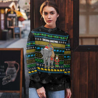 Tanzania Christmas Ugly Christmas Sweater with Santa Riding Elephant Snowflakes and Colorful African - Wonder Print Shop