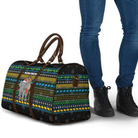 Tanzania Christmas Travel Bag with Santa Riding Elephant Snowflakes and Colorful African - Wonder Print Shop