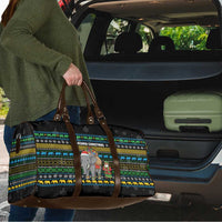 Tanzania Christmas Travel Bag with Santa Riding Elephant Snowflakes and Colorful African - Wonder Print Shop