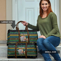 Tanzania Christmas Travel Bag with Santa Riding Elephant Snowflakes and Colorful African - Wonder Print Shop
