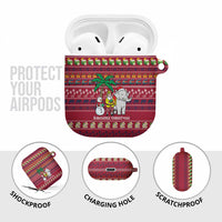 Thailand Christmas AirPods Case with Santa Elephant Snowman Palm Tree and Sawasdee Holiday - Wonder Print Shop