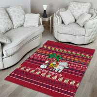 Thailand Christmas Area Rug with Santa Elephant Snowman Palm Tree and Sawasdee Holiday - Wonder Print Shop
