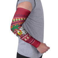 Thailand Christmas Arm Sleeves with Santa Elephant Snowman Palm Tree and Sawasdee Holiday - Wonder Print Shop