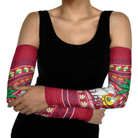 Thailand Christmas Arm Sleeves with Santa Elephant Snowman Palm Tree and Sawasdee Holiday - Wonder Print Shop