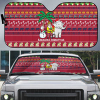 Thailand Christmas Auto Sun Shade with Santa Elephant Snowman Palm Tree and Sawasdee Holiday - Wonder Print Shop