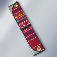 Thailand Christmas Auto Sun Shade with Santa Elephant Snowman Palm Tree and Sawasdee Holiday - Wonder Print Shop