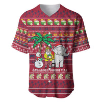 Thailand Christmas Baseball Jersey with Santa Elephant Snowman Palm Tree and Sawasdee Holiday - Wonder Print Shop