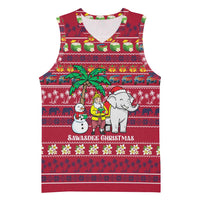 Thailand Christmas Basketball Jersey with Santa Elephant Snowman Palm Tree and Sawasdee Holiday - Wonder Print Shop