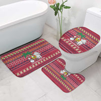 Thailand Christmas Bathroom Set with Santa Elephant Snowman Palm Tree and Sawasdee Holiday - Wonder Print Shop