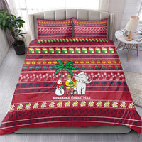 Thailand Christmas Bedding Set with Santa Elephant Snowman Palm Tree and Sawasdee Holiday - Wonder Print Shop