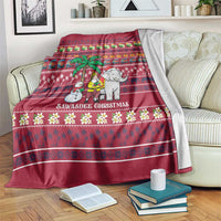 Thailand Christmas Blanket with Santa Elephant Snowman Palm Tree and Sawasdee Holiday - Wonder Print Shop