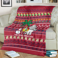 Thailand Christmas Blanket with Santa Elephant Snowman Palm Tree and Sawasdee Holiday - Wonder Print Shop