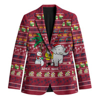 Thailand Christmas Blazer with Santa Elephant Snowman Palm Tree and Sawasdee Holiday - Wonder Print Shop