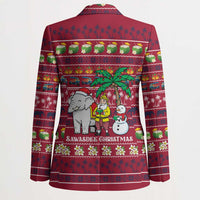 Thailand Christmas Blazer with Santa Elephant Snowman Palm Tree and Sawasdee Holiday - Wonder Print Shop