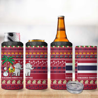 Thailand Christmas 4 in 1 Can Cooler Tumbler with Santa Elephant Snowman Palm Tree and Sawasdee Holiday - Wonder Print Shop