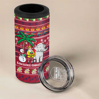 Thailand Christmas 4 in 1 Can Cooler Tumbler with Santa Elephant Snowman Palm Tree and Sawasdee Holiday - Wonder Print Shop
