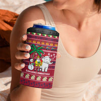 Thailand Christmas 4 in 1 Can Cooler Tumbler with Santa Elephant Snowman Palm Tree and Sawasdee Holiday - Wonder Print Shop
