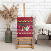 Thailand Christmas Canvas Wall Art with Santa Elephant Snowman Palm Tree and Sawasdee Holiday - Wonder Print Shop