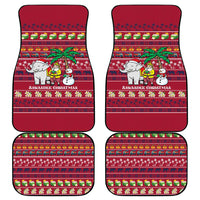 Thailand Christmas Car Mats with Santa Elephant Snowman Palm Tree and Sawasdee Holiday - Wonder Print Shop