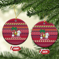 Thailand Christmas Ceramic Ornament with Santa Elephant Snowman Palm Tree and Sawasdee Holiday - Wonder Print Shop