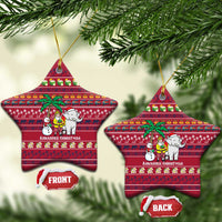 Thailand Christmas Ceramic Ornament with Santa Elephant Snowman Palm Tree and Sawasdee Holiday - Wonder Print Shop