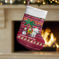 Thailand Christmas Stocking with Santa Elephant Snowman Palm Tree and Sawasdee Holiday - Wonder Print Shop