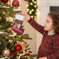 Thailand Christmas Stocking with Santa Elephant Snowman Palm Tree and Sawasdee Holiday - Wonder Print Shop