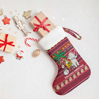 Thailand Christmas Stocking with Santa Elephant Snowman Palm Tree and Sawasdee Holiday - Wonder Print Shop