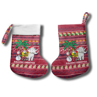 Thailand Christmas Stocking with Santa Elephant Snowman Palm Tree and Sawasdee Holiday - Wonder Print Shop
