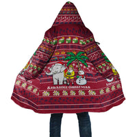 Thailand Christmas Cloak with Santa Elephant Snowman Palm Tree and Sawasdee Holiday - Wonder Print Shop