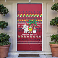 Thailand Christmas Door Cover with Santa Elephant Snowman Palm Tree and Sawasdee Holiday - Wonder Print Shop