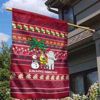 Thailand Christmas Garden Flag with Santa Elephant Snowman Palm Tree and Sawasdee Holiday - Wonder Print Shop