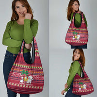 Thailand Christmas Grocery Bag with Santa Elephant Snowman Palm Tree and Sawasdee Holiday - Wonder Print Shop