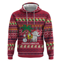 Thailand Christmas Hoodie with Santa Elephant Snowman Palm Tree and Sawasdee Holiday - Wonder Print Shop