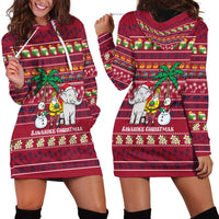 Thailand Christmas Hoodie Dress with Santa Elephant Snowman Palm Tree and Sawasdee Holiday - Wonder Print Shop