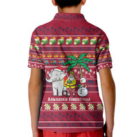 Thailand Christmas Kid Polo Shirt with Santa Elephant Snowman Palm Tree and Sawasdee Holiday - Wonder Print Shop