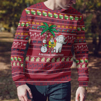 Thailand Christmas Ugly Christmas Sweater with Santa Elephant Snowman Palm Tree and Sawasdee Holiday - Wonder Print Shop