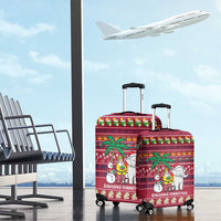 Thailand Christmas Luggage Cover with Santa Elephant Snowman Palm Tree and Sawasdee Holiday - Wonder Print Shop
